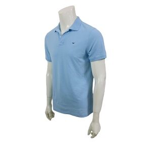 Vineyard Vines Pica Cotton Logo Polo Shirt Boys XL (18) Mens Small Light Blue